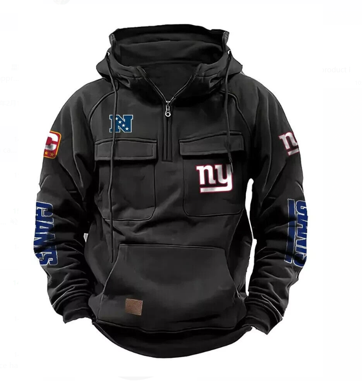 Men's hooded sweatshirt European and American retro multi pocket sweatshirt jacket