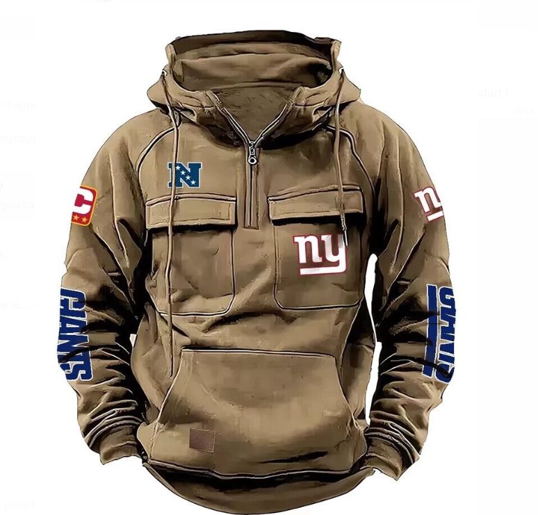 Men's hooded sweatshirt European and American retro multi pocket sweatshirt jacket