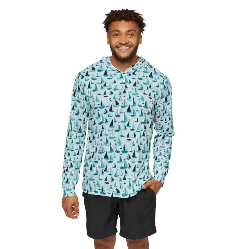 Ocean State Styles HarborLane Hoodie Sailboat Pattern Mens