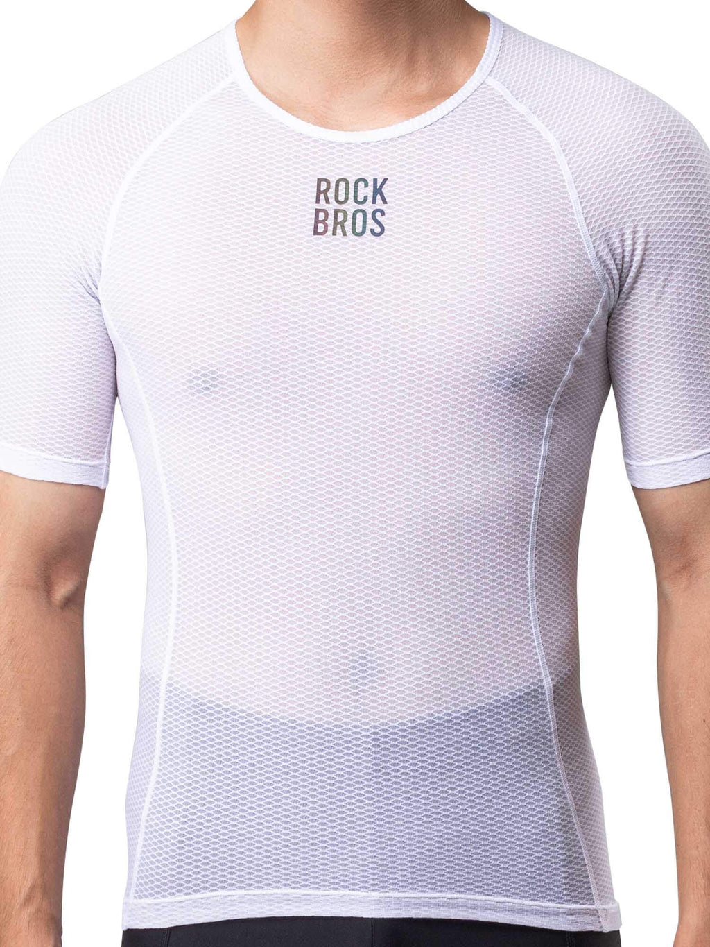 Men's White Short-Sleeve Cycling Base Layer