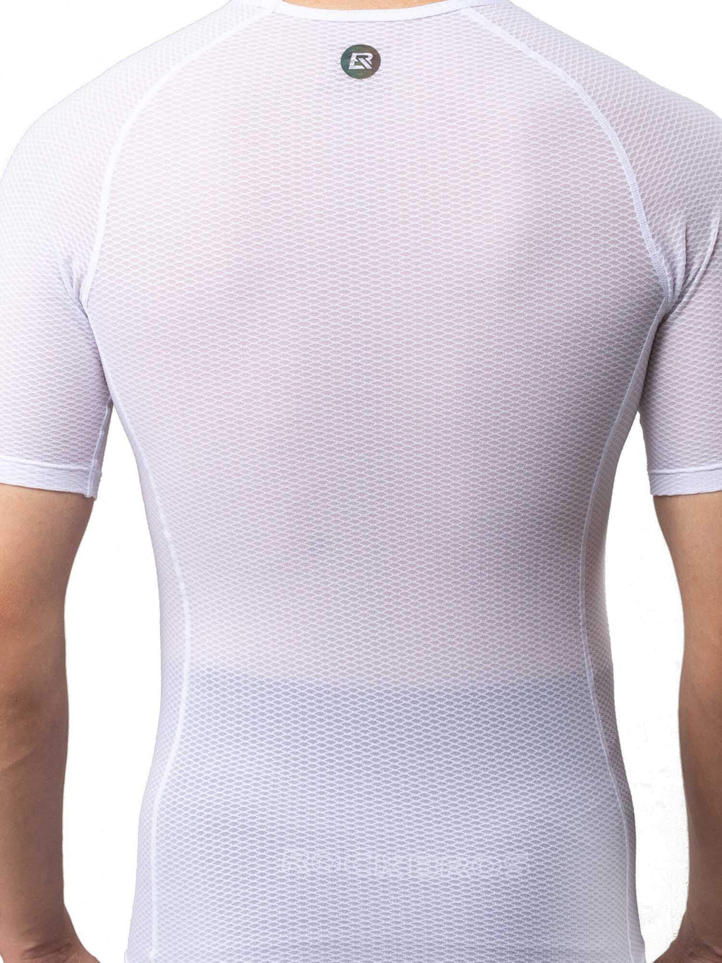Men's White Short-Sleeve Cycling Base Layer