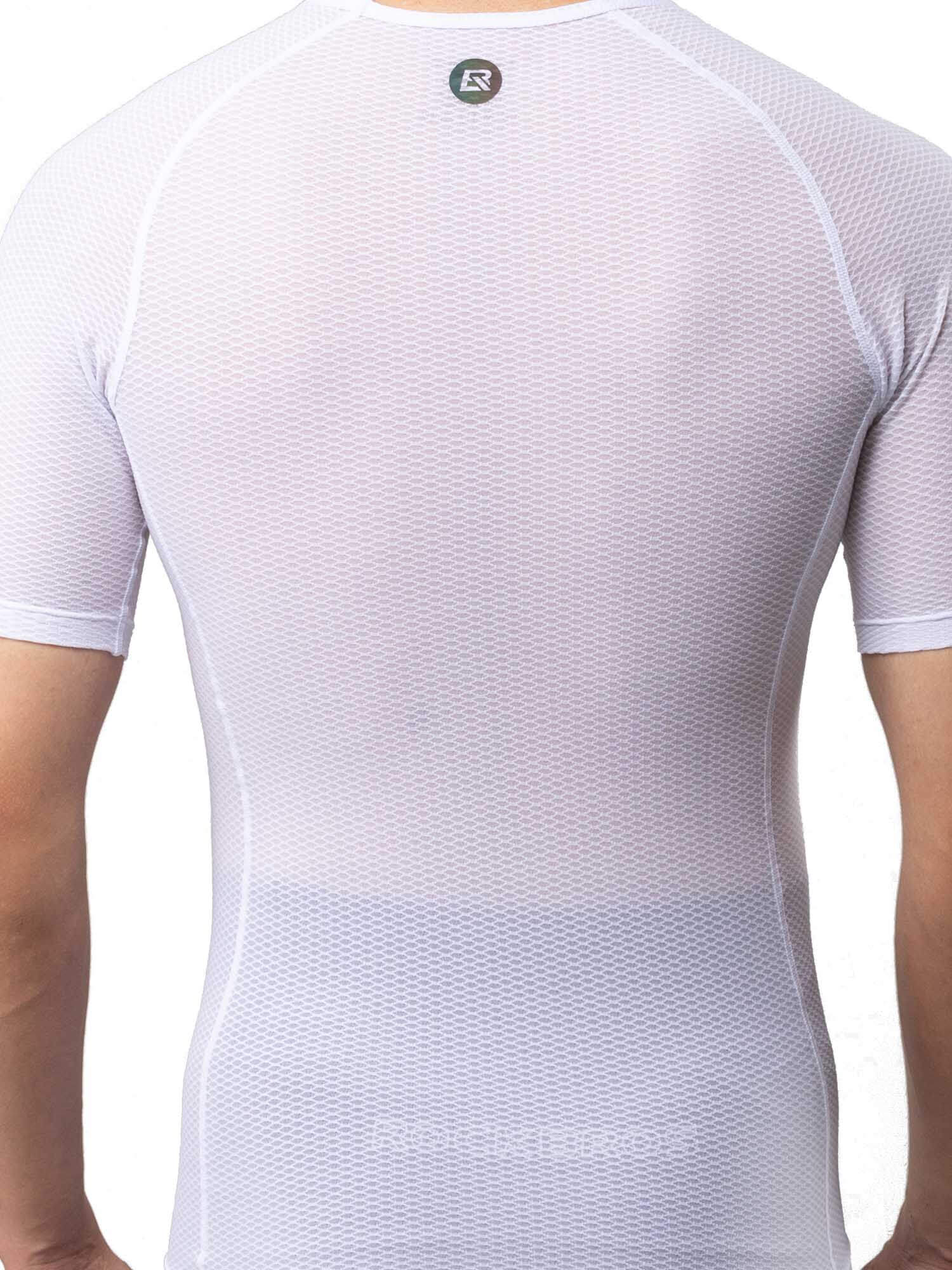 Men's White Short-Sleeve Cycling Base Layer