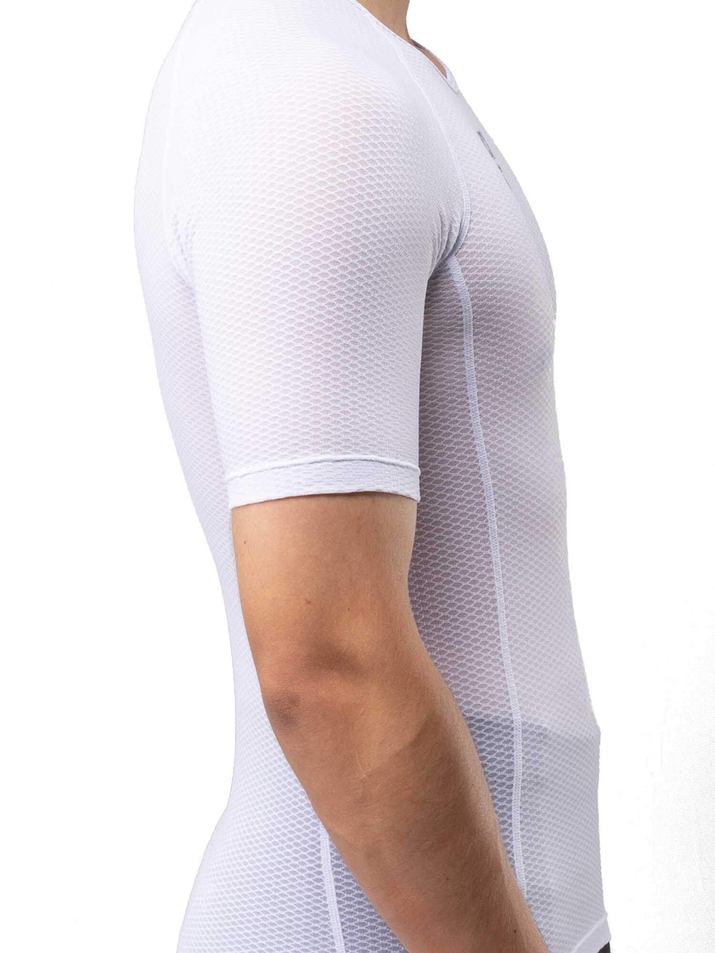 Men's White Short-Sleeve Cycling Base Layer