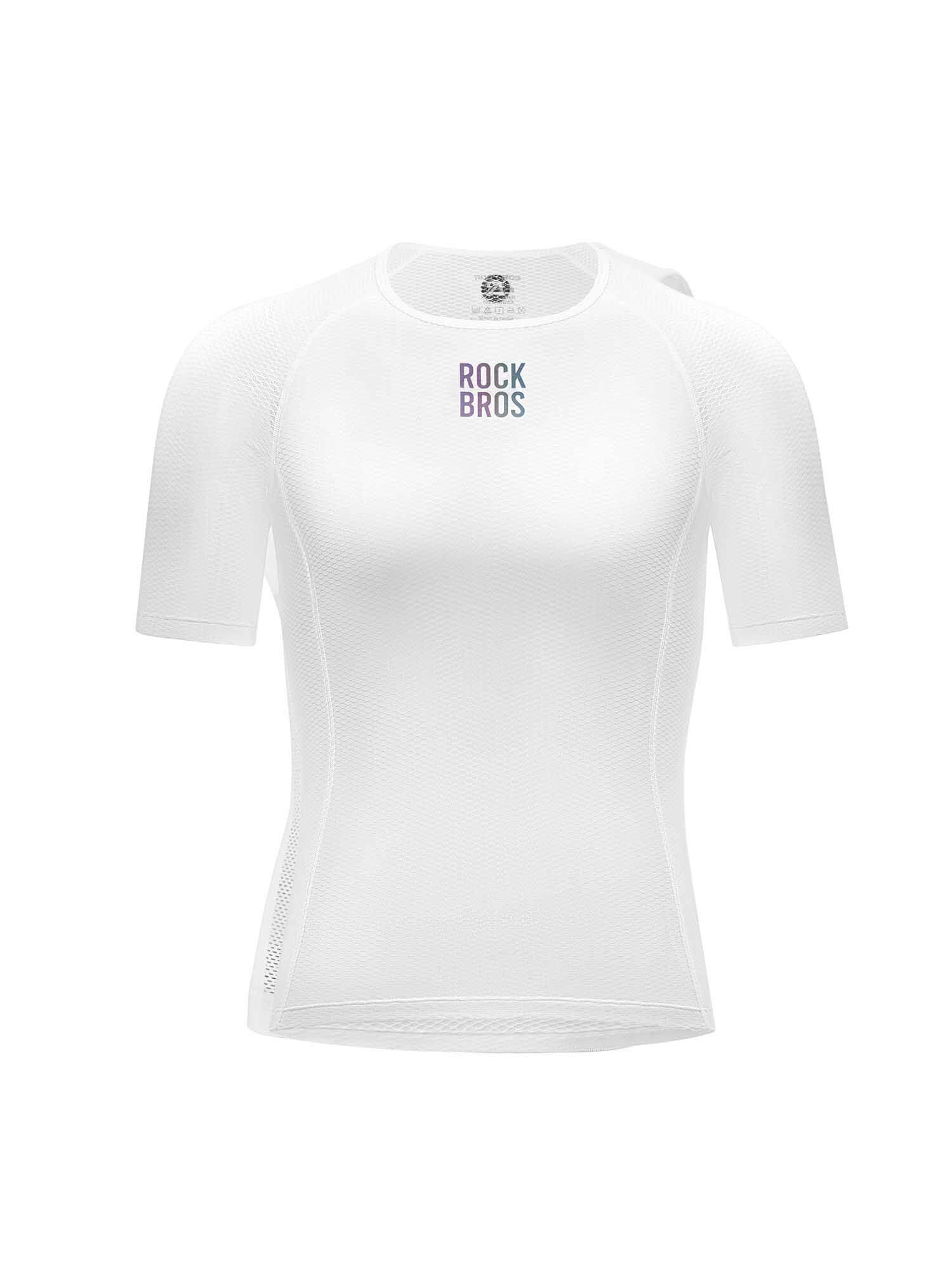 Men's White Short-Sleeve Cycling Base Layer