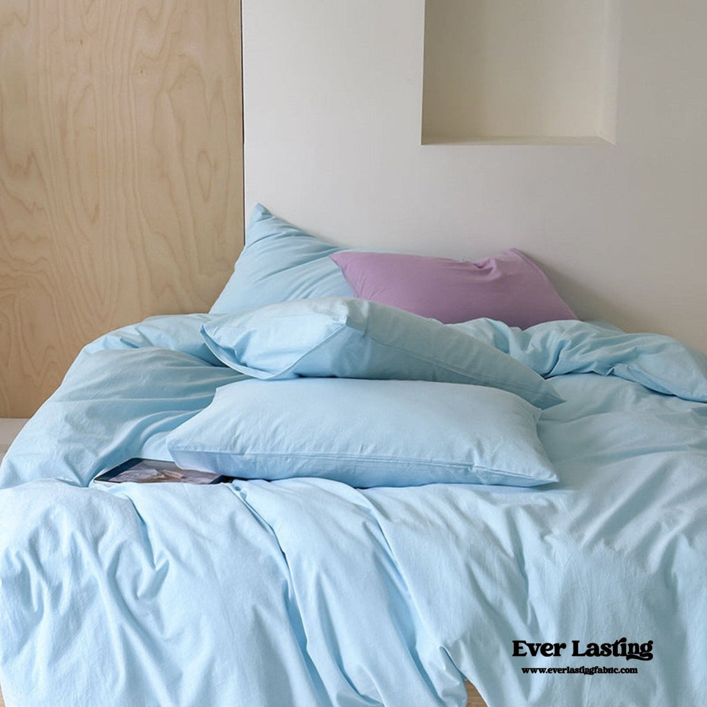 Modern Washed Cotton Bedding Set / Green