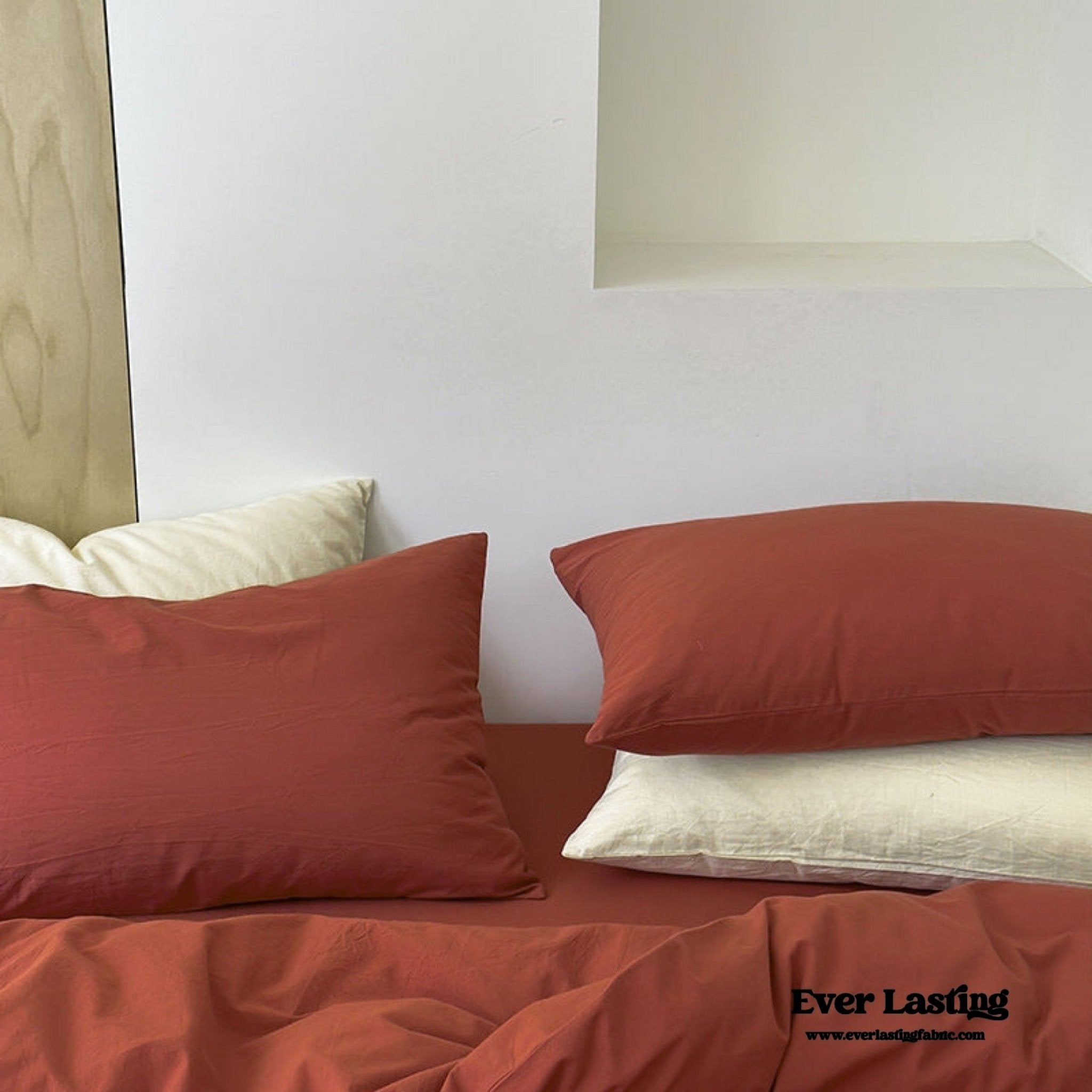 Modern Washed Cotton Bedding Set / Green