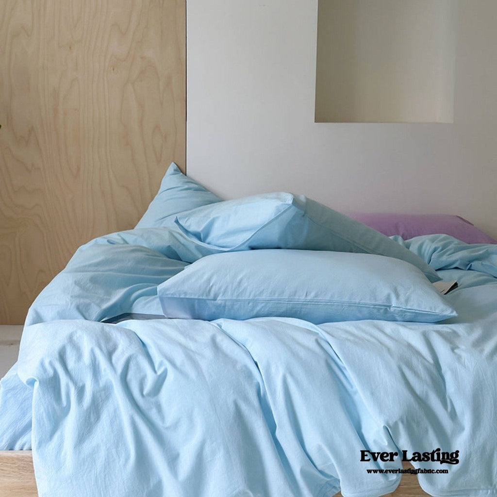 Modern Washed Cotton Bedding Set / Green