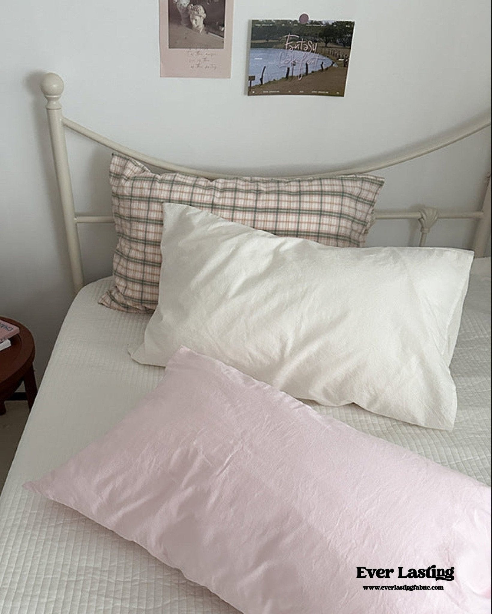 Muted Blush Cotton Pillowcase / Pink