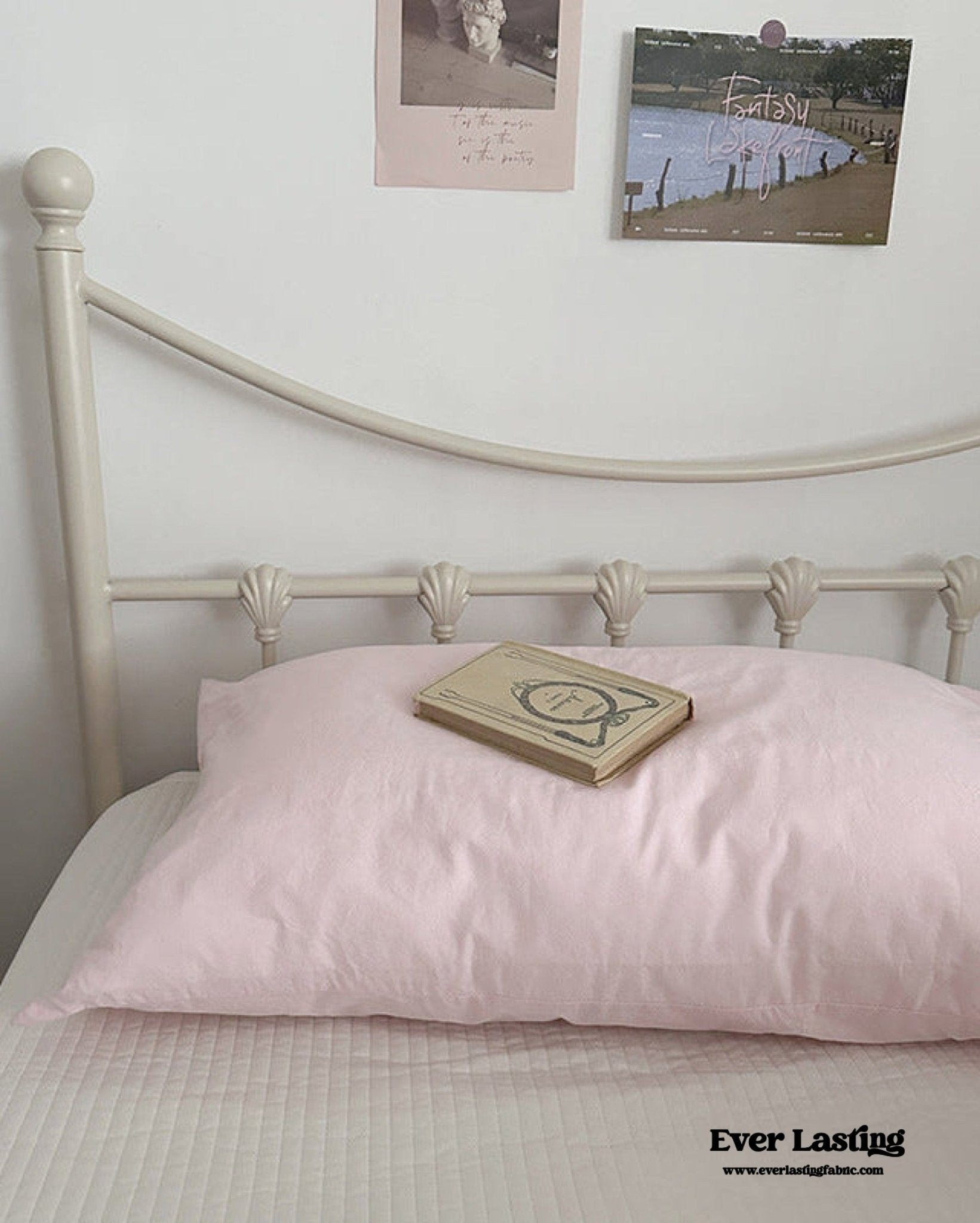 Muted Blush Cotton Pillowcase / Pink