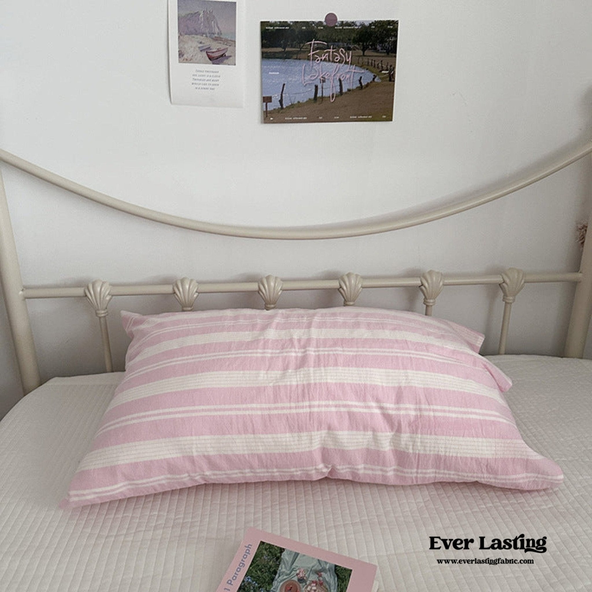 Muted Blush Cotton Pillowcase / Pink