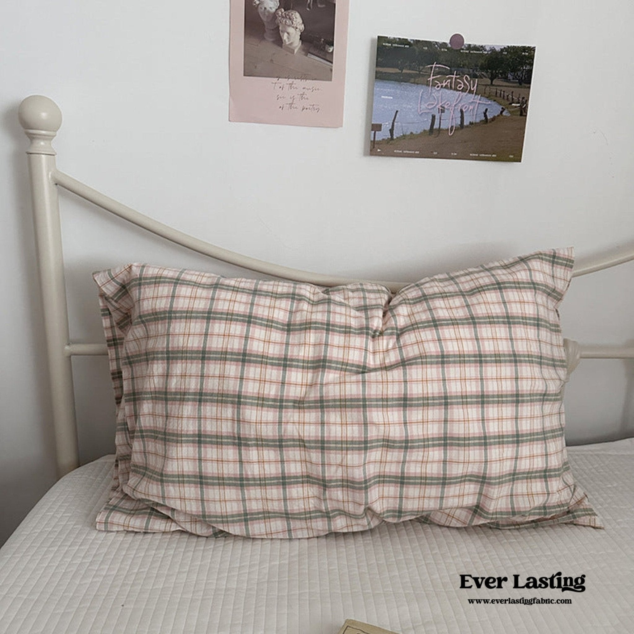 Muted Blush Cotton Pillowcase / Pink