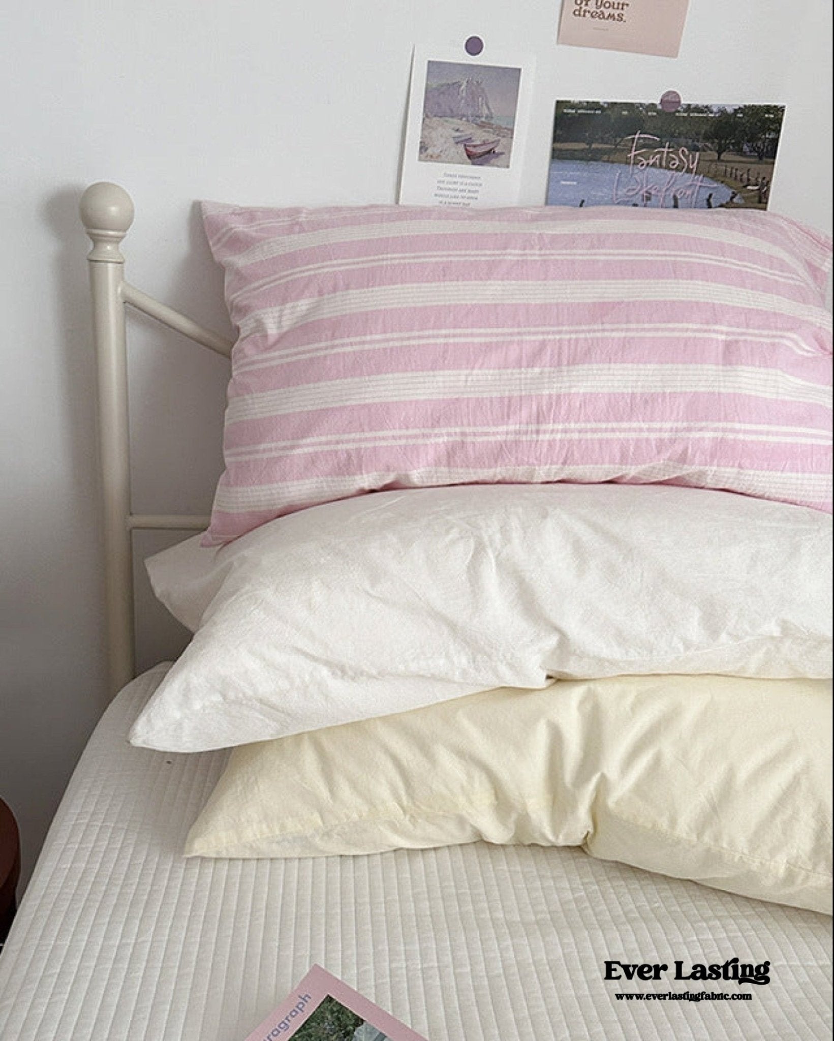 Muted Blush Cotton Pillowcase / Pink