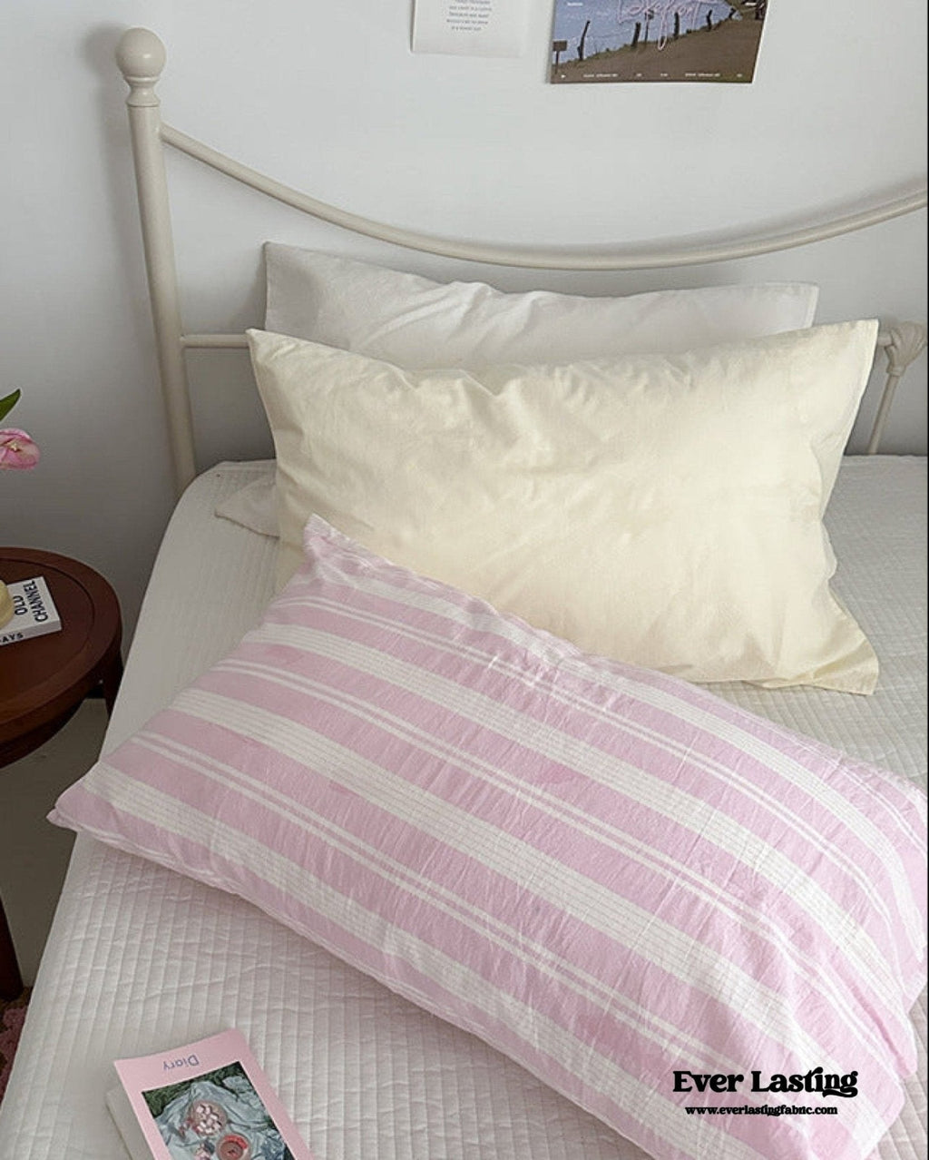 Muted Blush Cotton Pillowcase / Pink