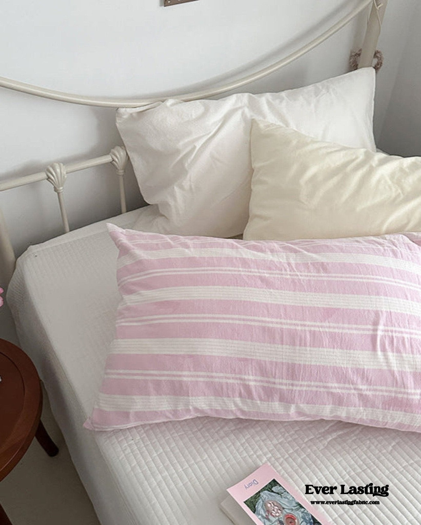 Muted Blush Cotton Pillowcase / Pink