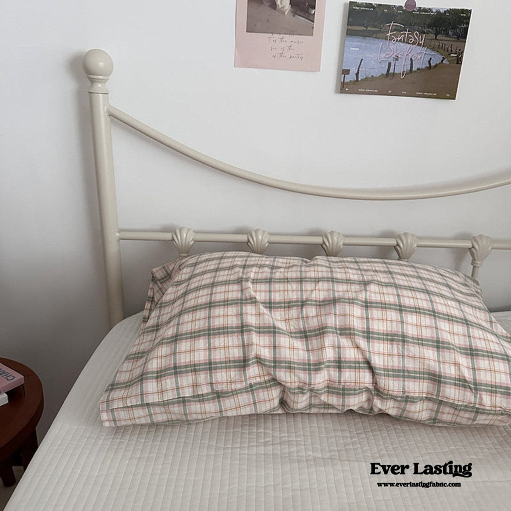 Muted Blush Cotton Pillowcase / Pink