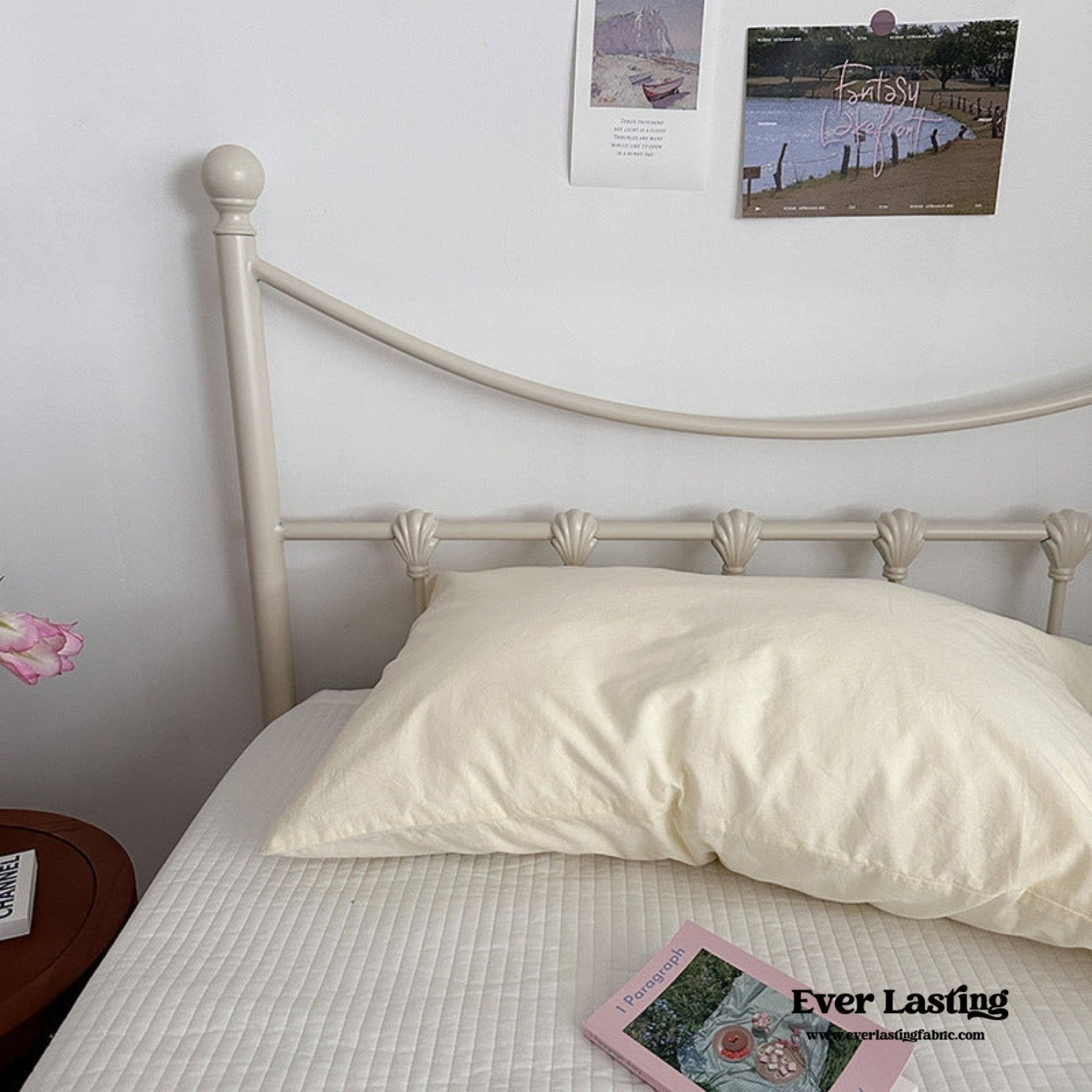 Muted Blush Cotton Pillowcase / Pink