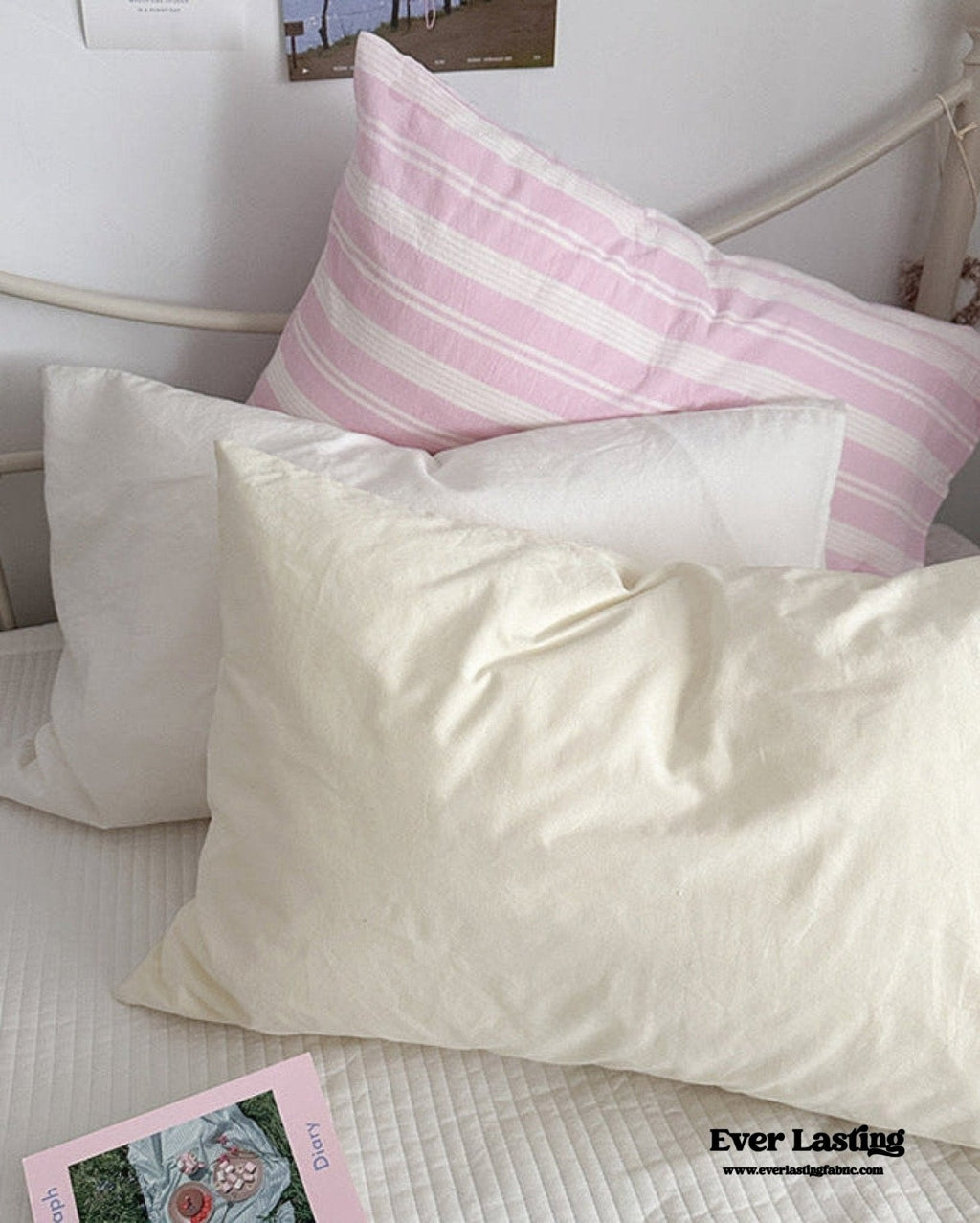 Muted Blush Cotton Pillowcase / Pink