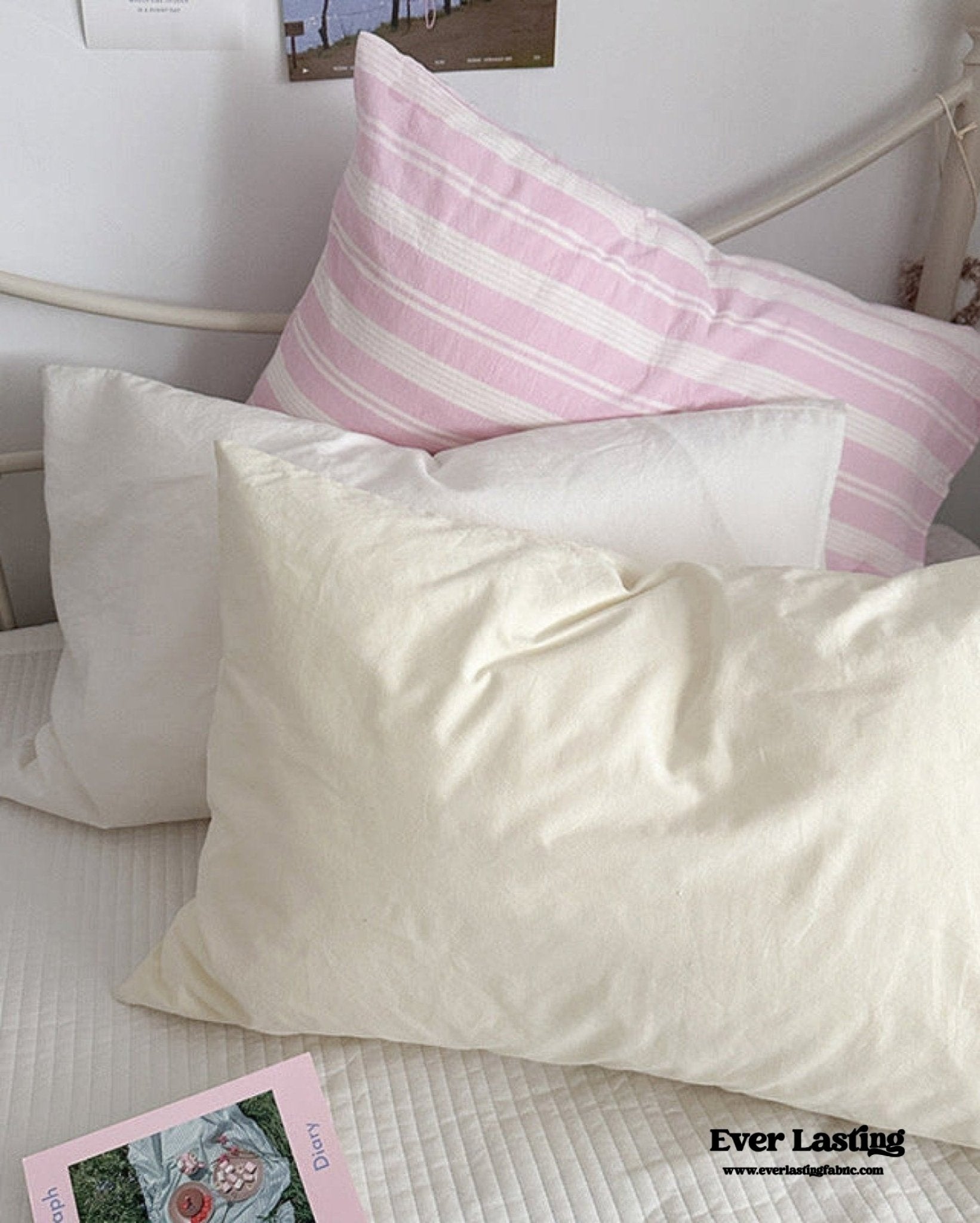 Muted Blush Cotton Pillowcase / Pink