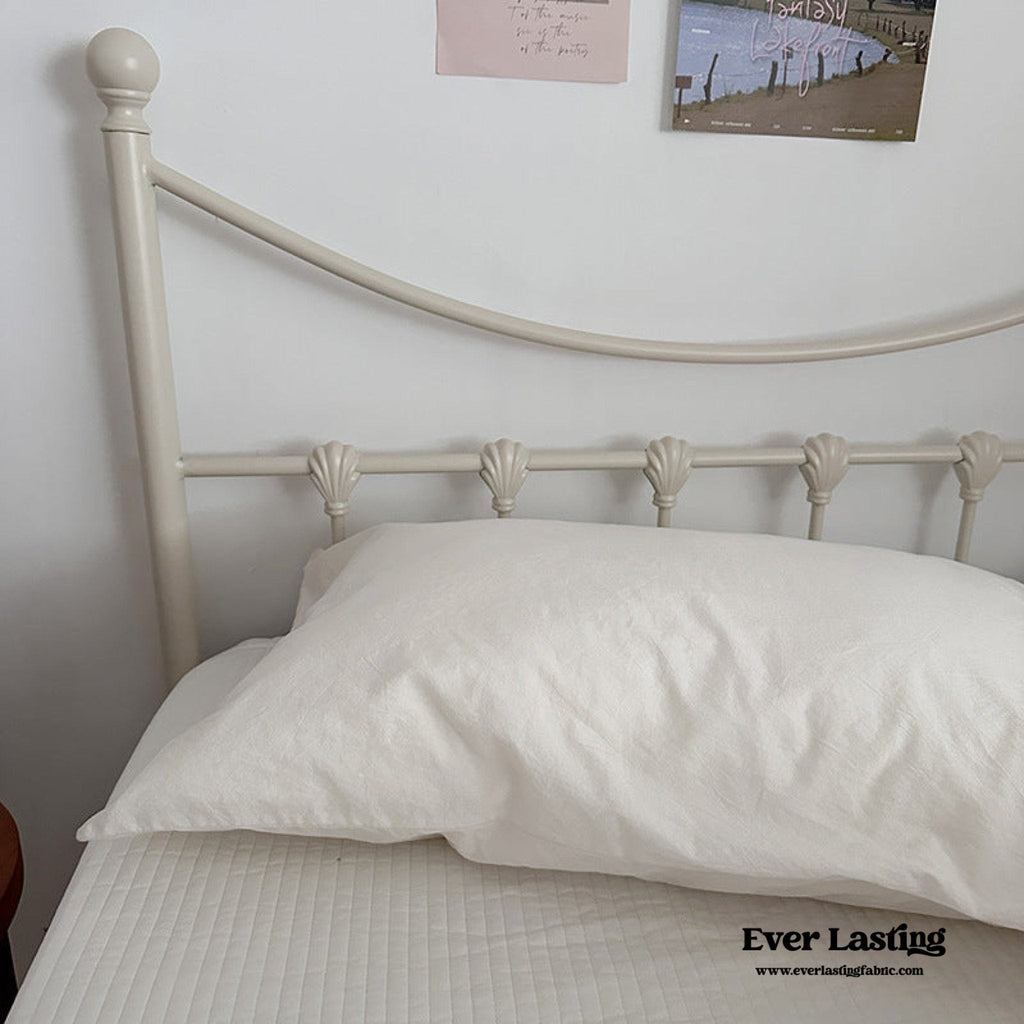 Muted Blush Cotton Pillowcase / Pink Striped