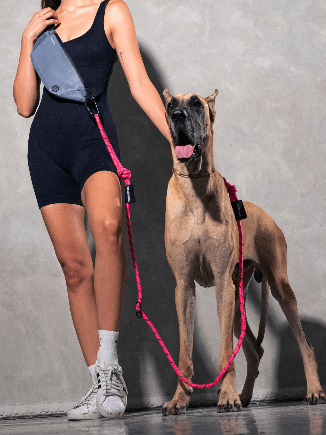 Neon Pink Runners Hands-Free Dog Leash