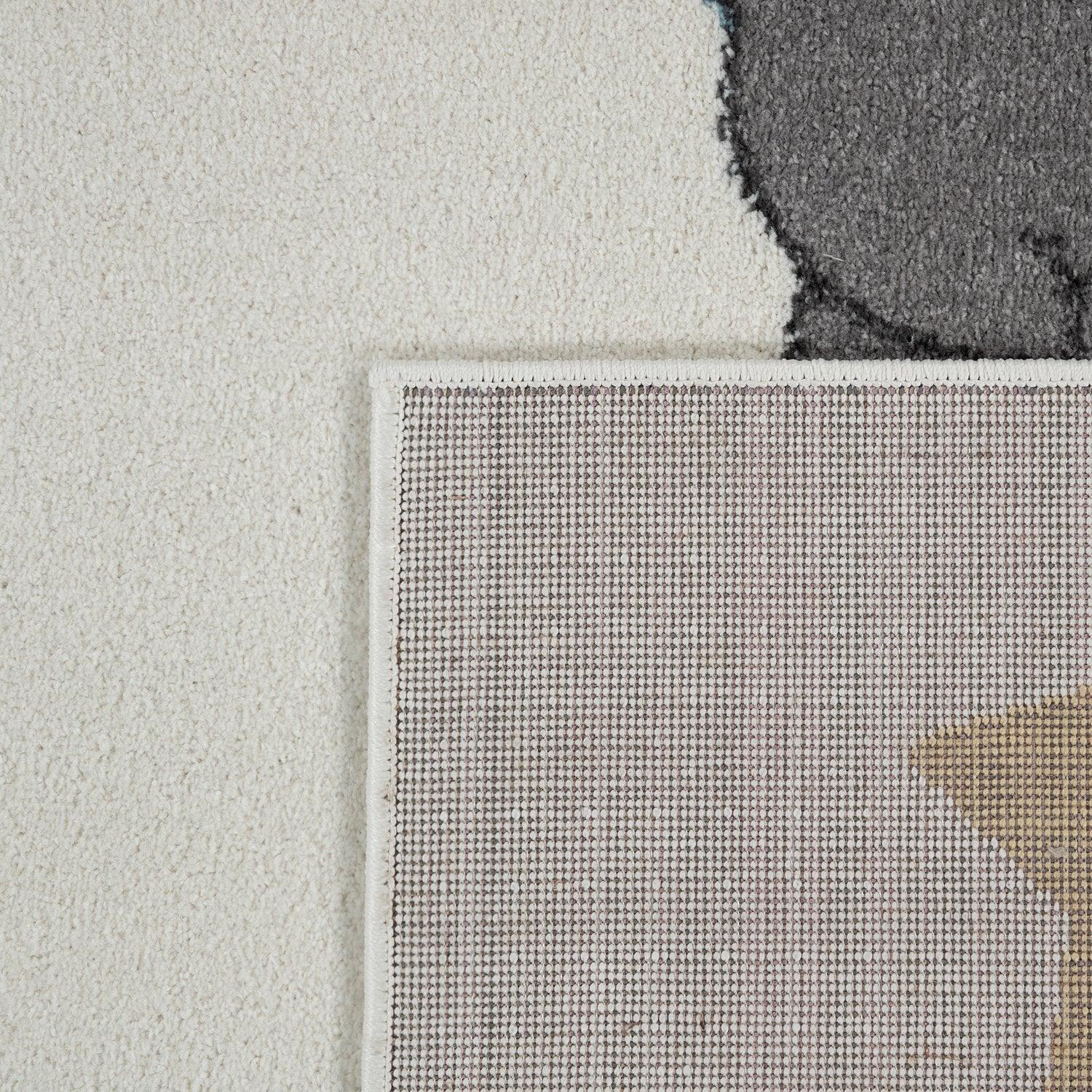 Nursery Rug For Kids, Elephant & Bear in Balloon in Cream