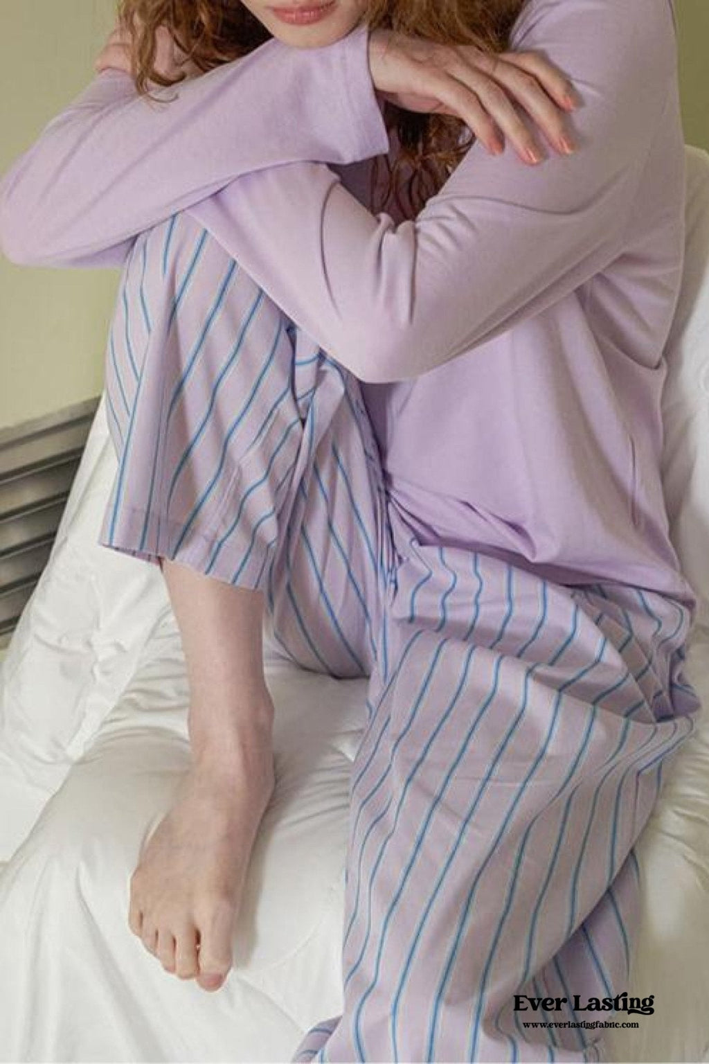 Pastel Striped Pajama Set / Purple