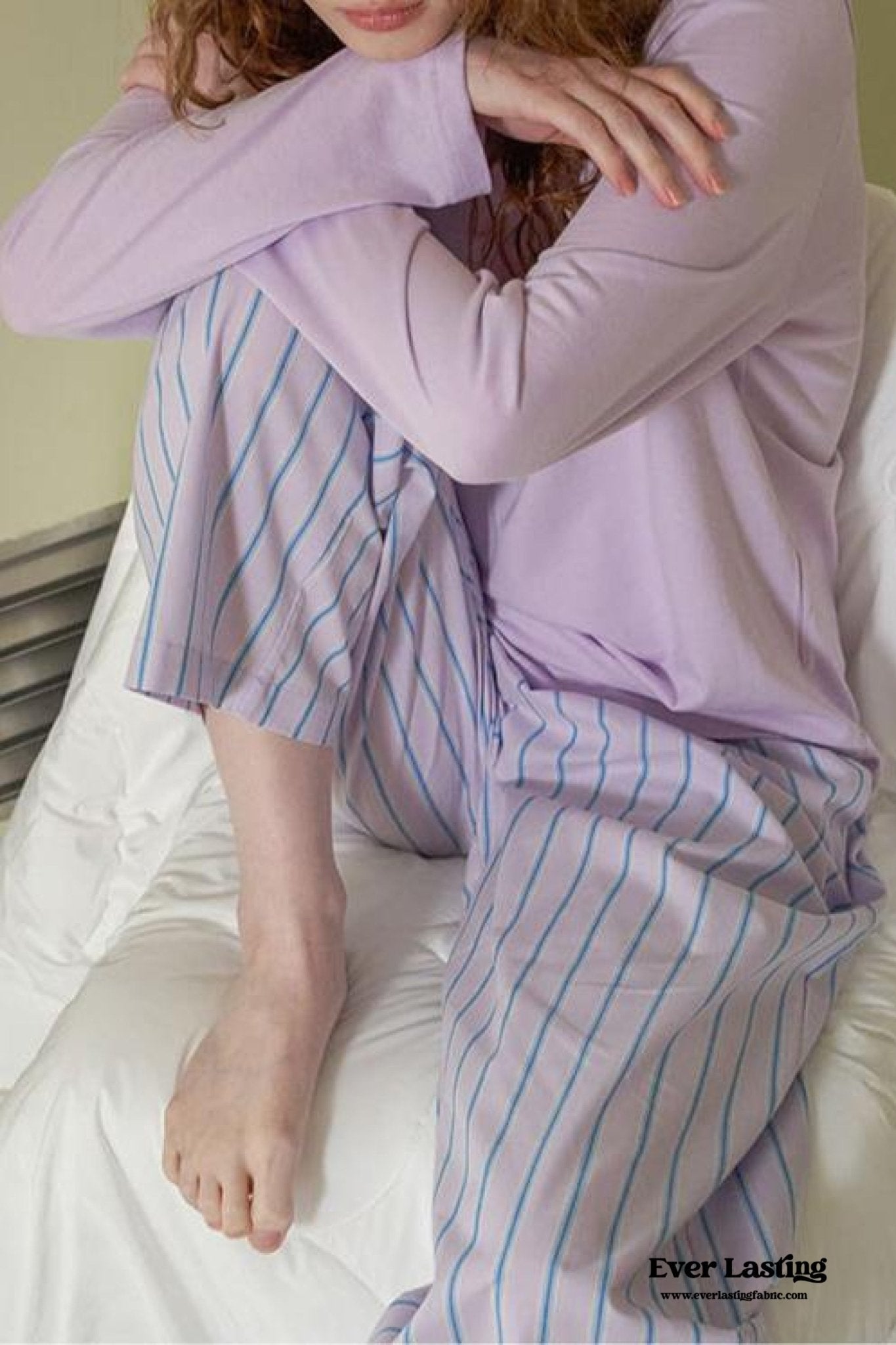 Pastel Striped Pajama Set / Purple