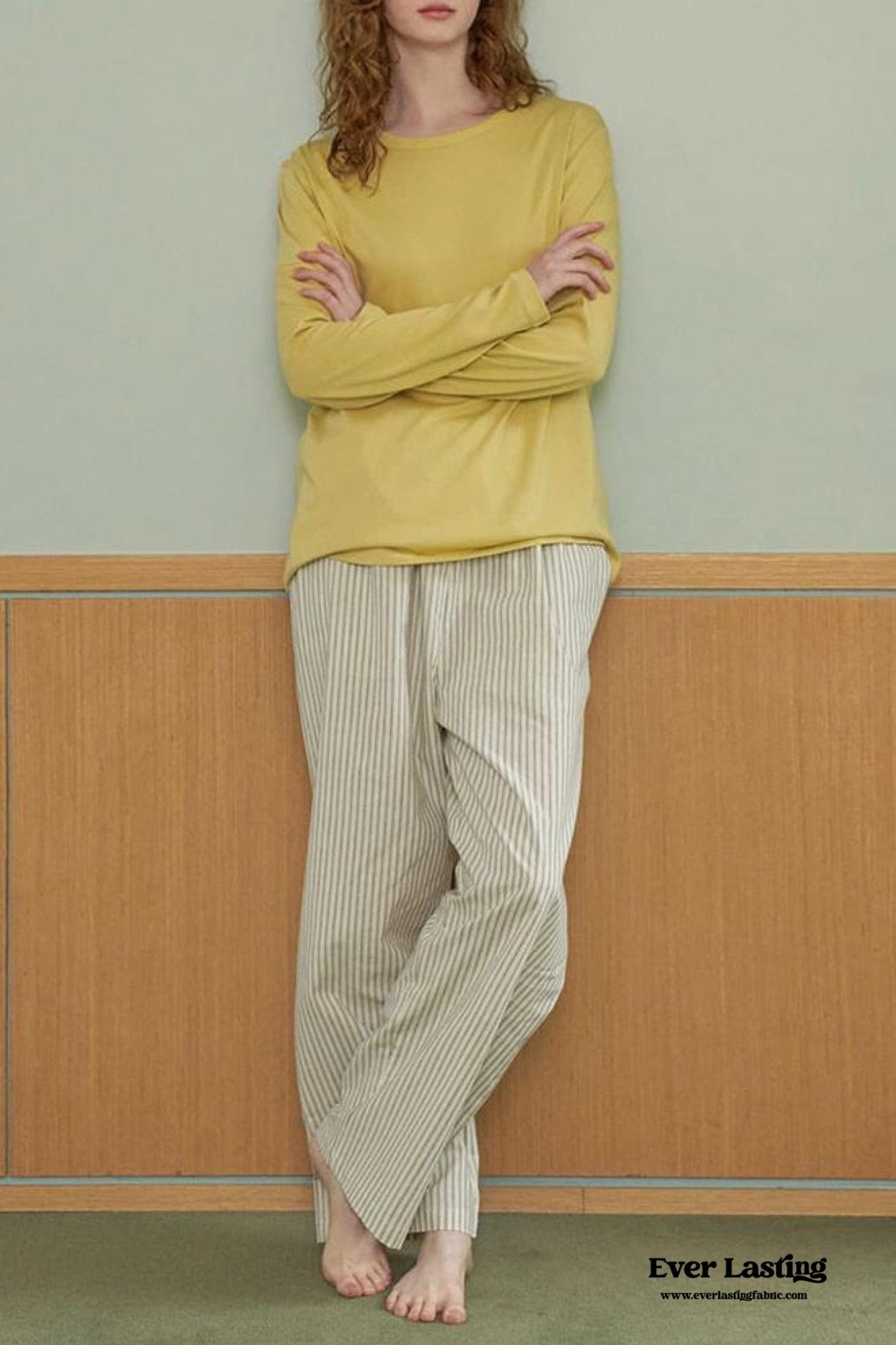 Pastel Striped Pajama Set / Purple