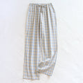 Plaid Washed Cotton Pajama Pants / Blue