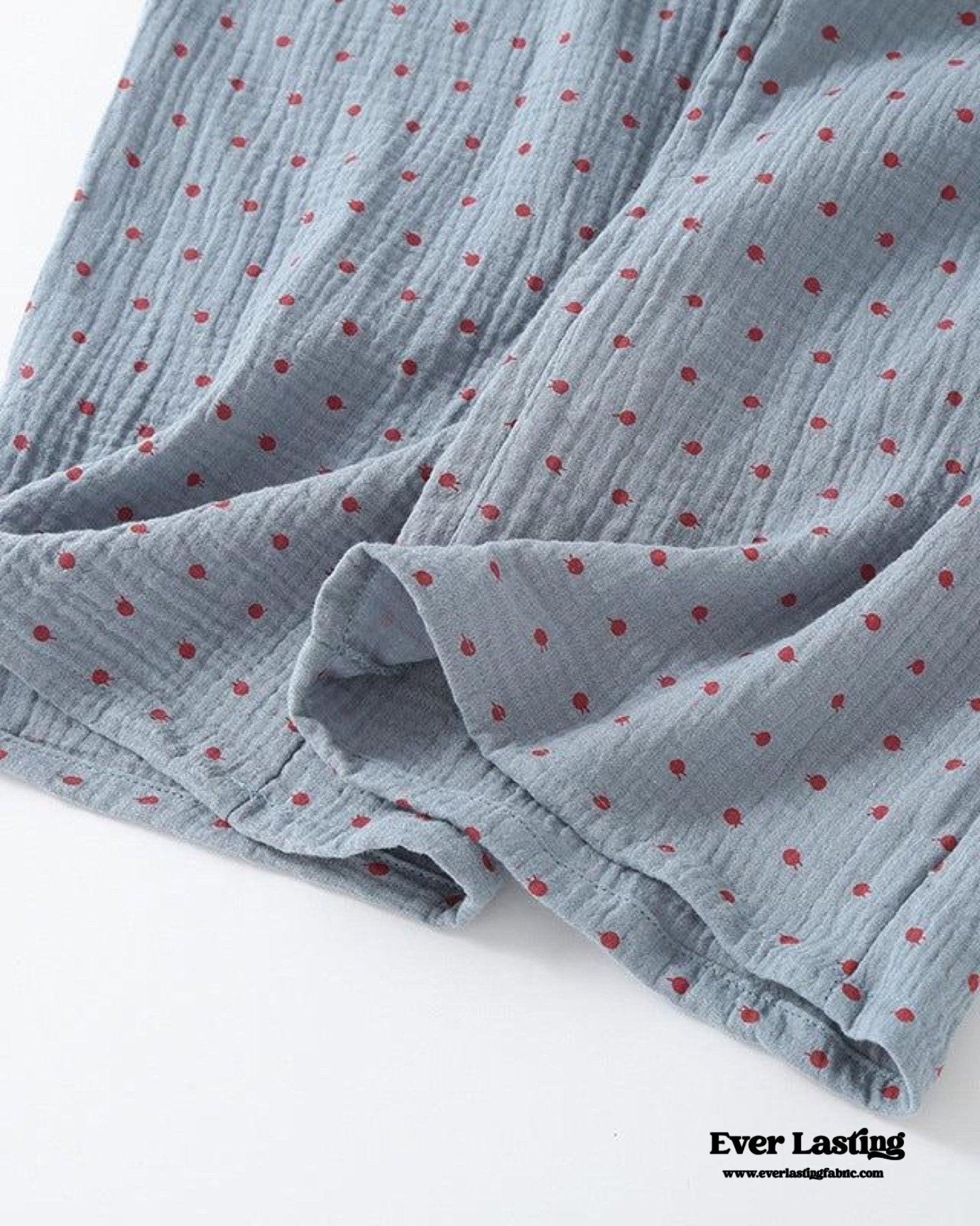 Polka Dot Cute Collared Pajama Set