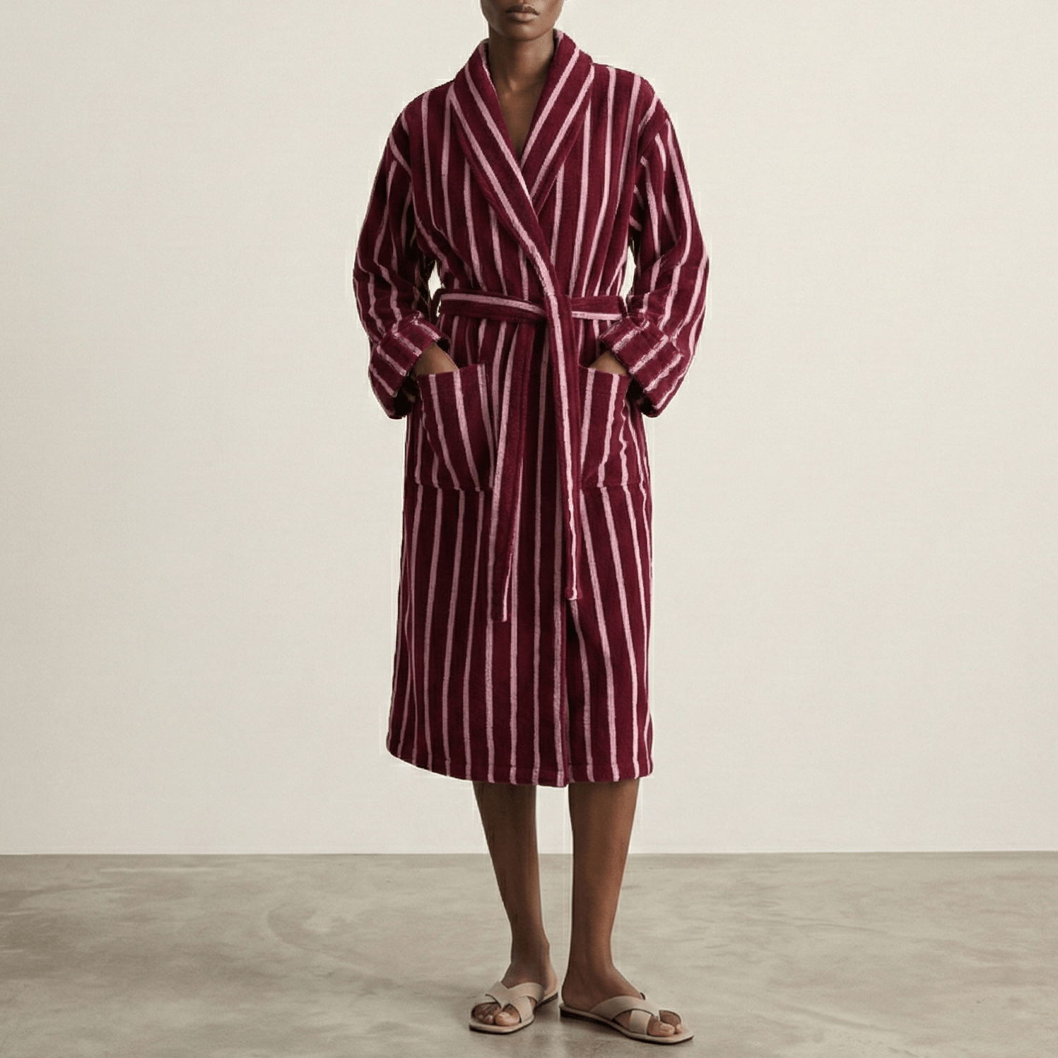 Quiet Evening Striped Robe Set / Green