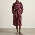 Quiet Evening Striped Robe Set / Burgundy