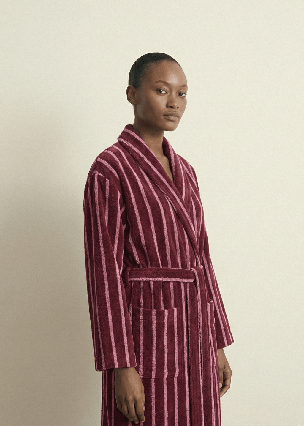 Quiet Evening Striped Robe Set / Green