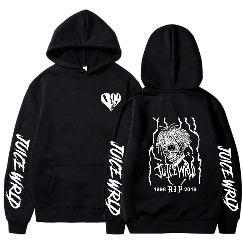 Rap singer Juice Wrld sweatshirt loose fitting men's and women's hooded sweatshirt