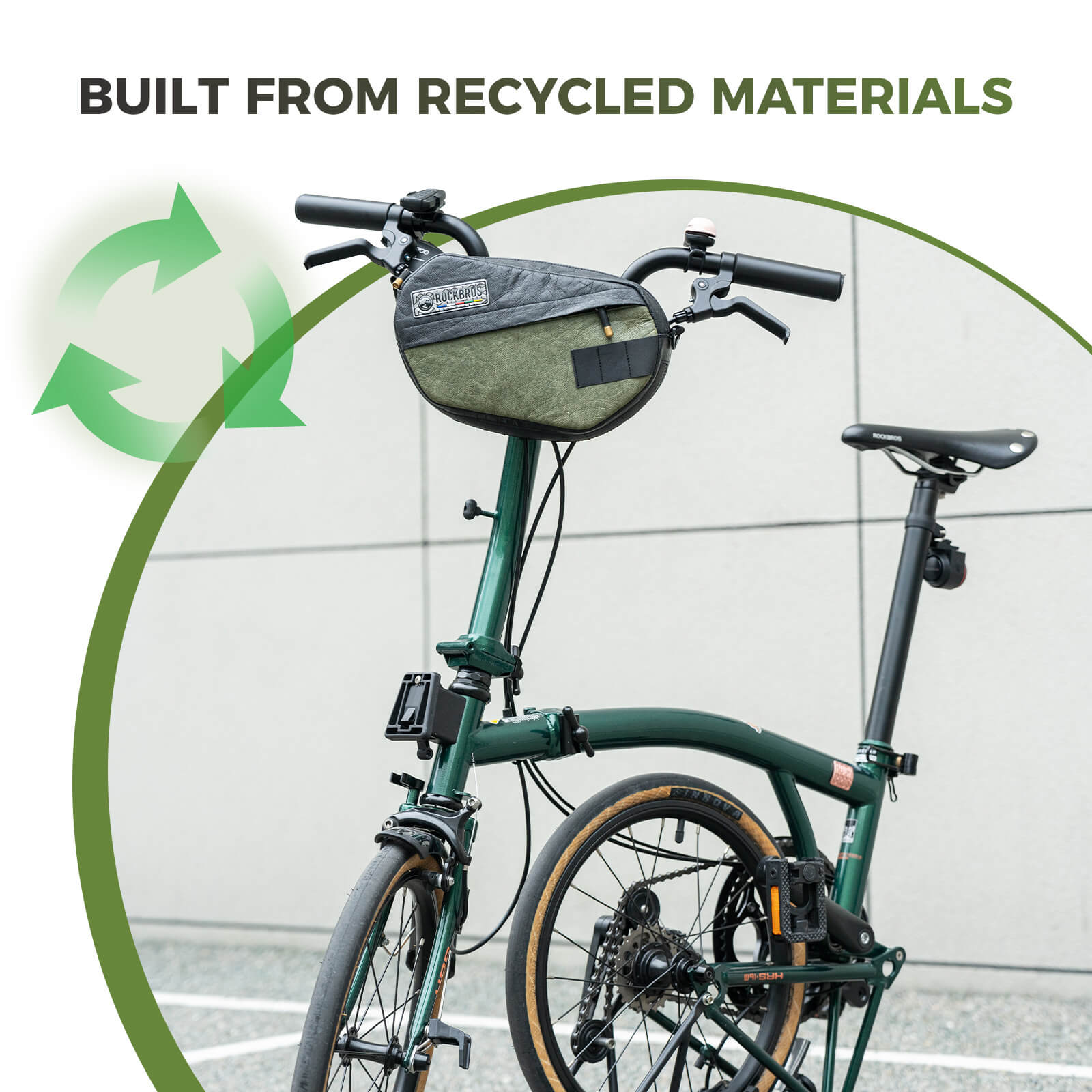 ROAD TO SKY Recycled Tire Bike Handlebar Bag - 2.5L