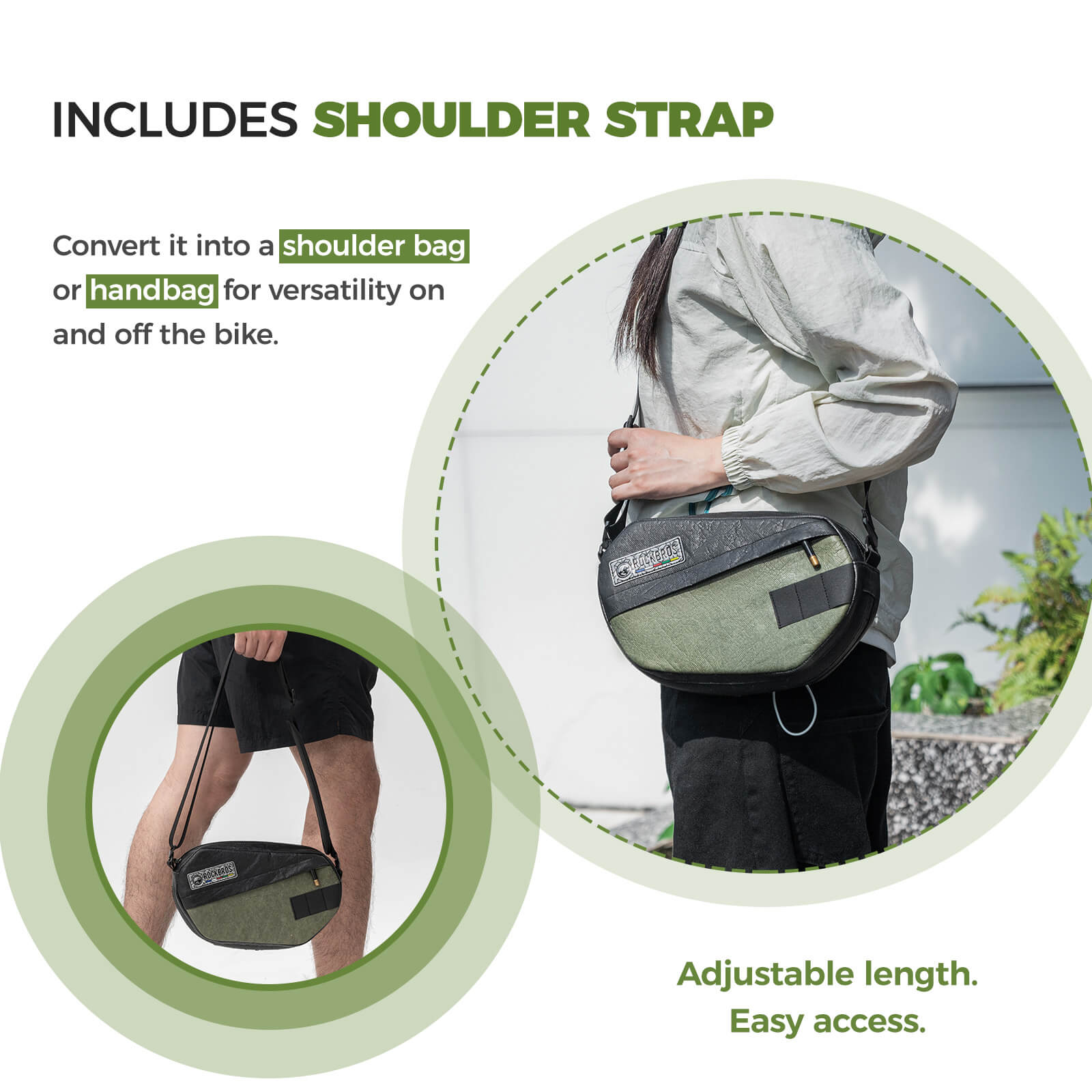 ROAD TO SKY Recycled Tire Bike Handlebar Bag - 2.5L