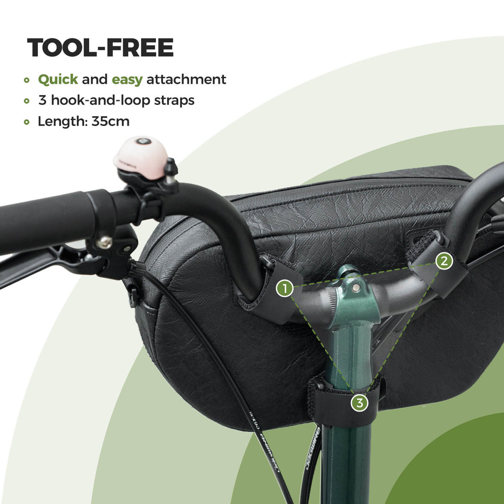 ROAD TO SKY Recycled Tire Bike Handlebar Bag - 2.5L