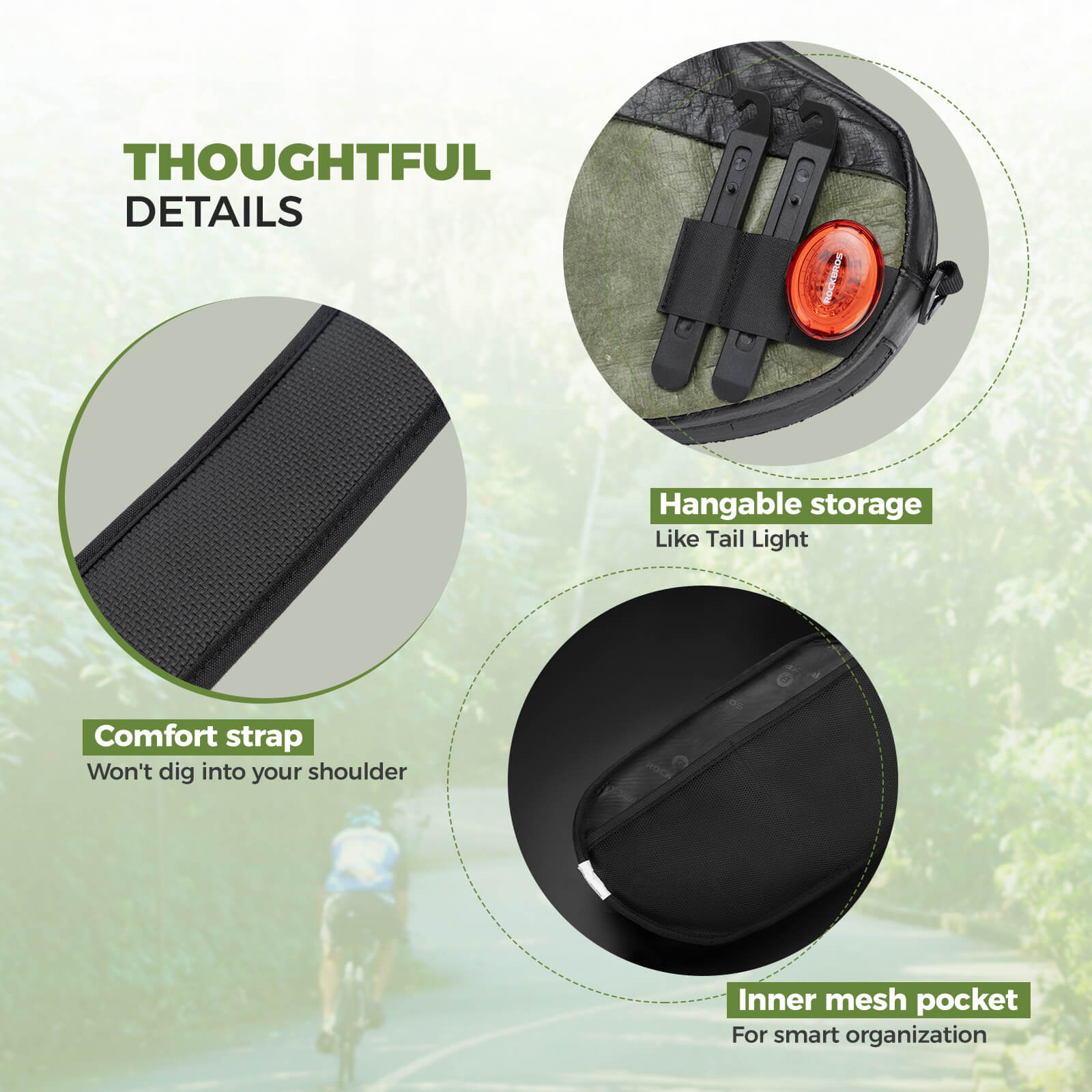 ROAD TO SKY Recycled Tire Bike Handlebar Bag - 2.5L