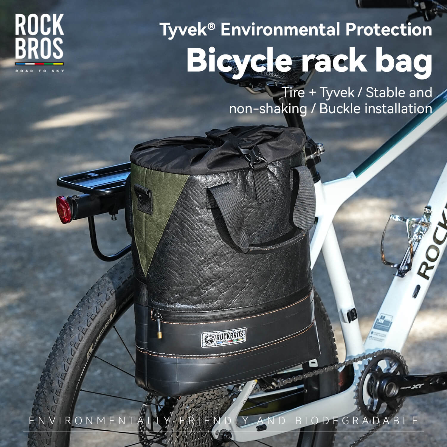 ROAD TO SKY Recycled Tire Bike Panniers - 12L