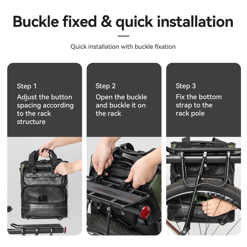 ROAD TO SKY Recycled Tire Bike Panniers - 12L