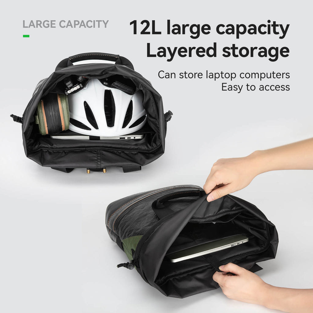 ROAD TO SKY Recycled Tire Bike Panniers - 12L