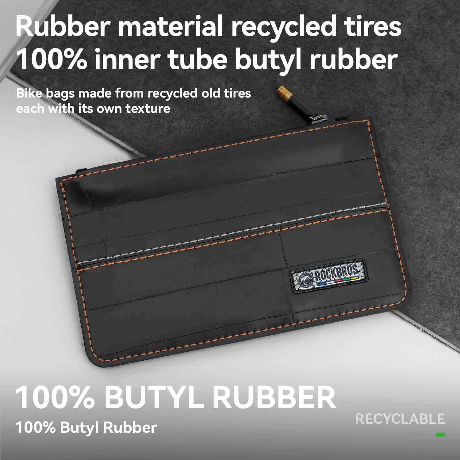 ROAD TO SKY Recycled Tire Bike Wallet - 0.7L