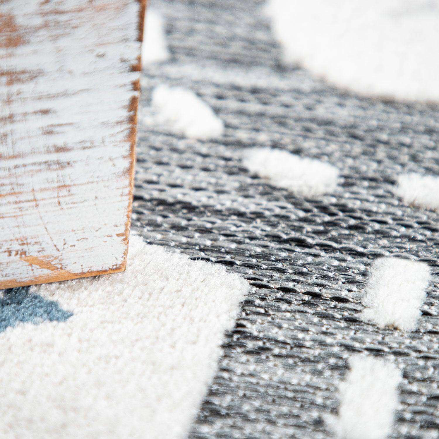 Road Traffic Kids Rug with Forest Animals and Sea Play Mat in muted Cream