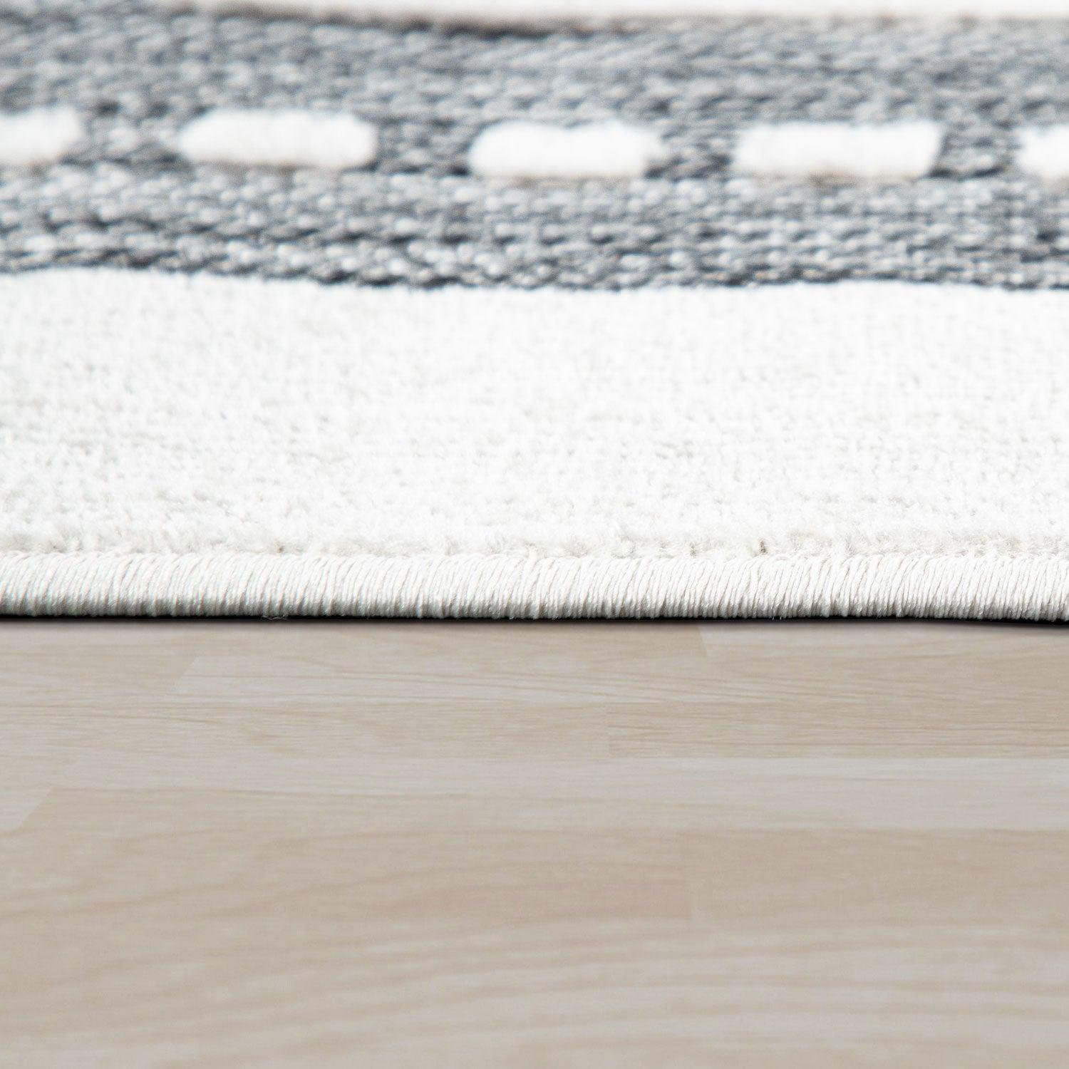 Road Traffic Kids Rug with Forest Animals and Sea Play Mat in muted Cream