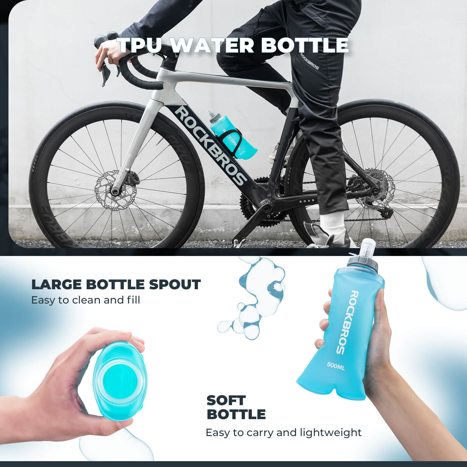 500ml Collapsible Water Bottle for Outdoor Use