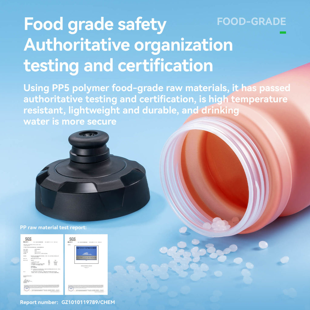 Bike Water Bottle with Soft-Touch Grip & Pull-Top Lid - 600/750ml