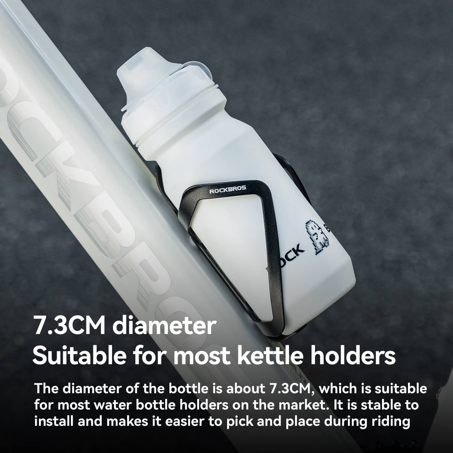 Bike Water Bottle with Soft-Touch Grip & Pull-Top Lid - 600/750ml