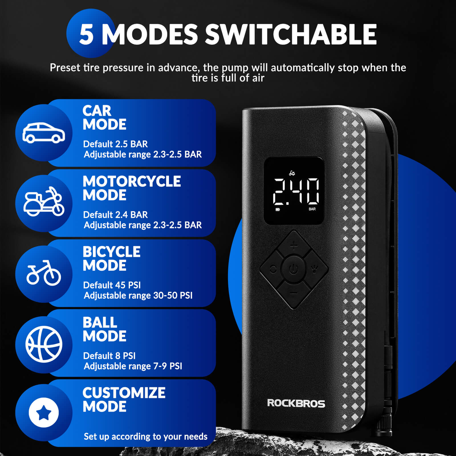 A13 Mini Electric Air Bike Tire Pump 150PSl