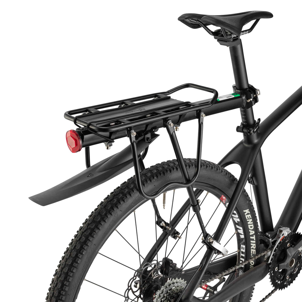 Rear Bicycle Cargo Rack with Mudguard Tool-Free Quick Install