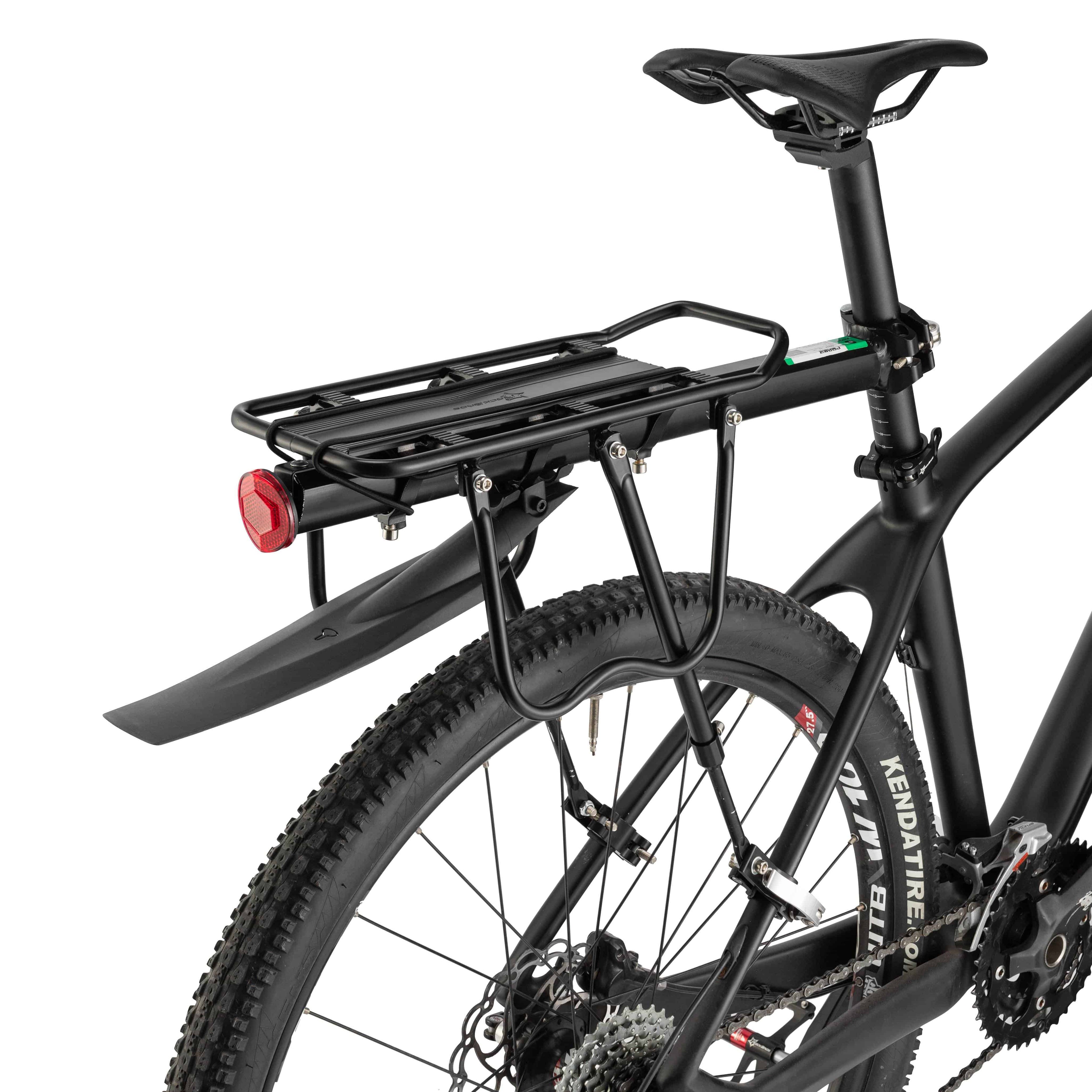 Rear Bicycle Cargo Rack with Mudguard Tool-Free Quick Install